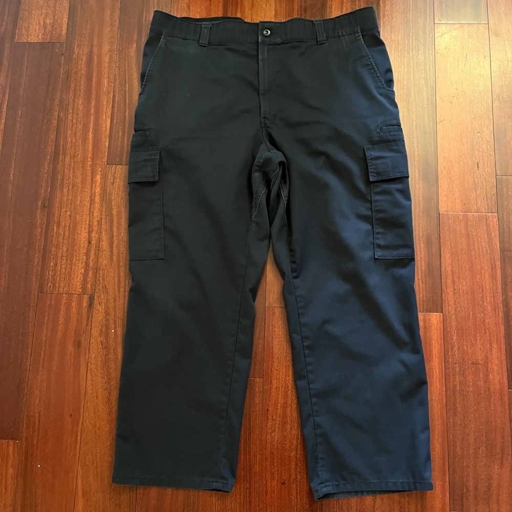 VF Imagewear Pants Men 42x30 Black Cargo Workwear Stretch NonSlip Uniform Y2k